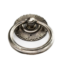 Sunburst 2-1/4 Inch Diameter Silver Antique Cabinet Knob