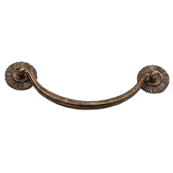 Sunburst 5-1/2 Inch Center to Center Highlighted Bronze Cabinet Bail Pull