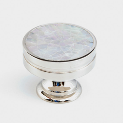 Mother of Pearl 1-3/8 Inch Diameter Polished Nickel/Mother of Pearl Cabinet Knob