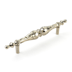 Cantata 8 Inch Center to Center White Brass Cabinet Pull