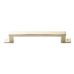 Campaign Bar Pull 3-3/4 inch Center to Center Polished Brass