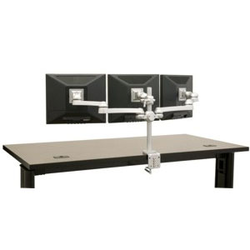 Three Monitor Arm Direct and 21 inch Extension-Clamp Mount