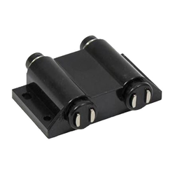 Futaba Push to Open 2-Door Magnetic Door Touch Latch, 2-1/4 Inch Width x 1-13/16 Depth, Throw Distance 7/16 Inch, Black