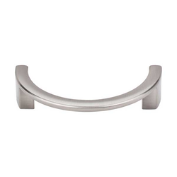 3-1/2 Inch Center to Center Sanctuary Half Circle Open Cabinet Pull, Brushed Satin Nickel