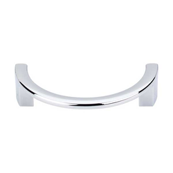 3-1/2 Inch Center to Center Sanctuary Half Circle Open Cabinet Pull, Polished Chrome