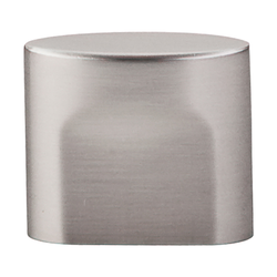 1-1/4 Inch Length Sanctuary Oval Slot Cabinet Knob, Brushed Satin Nickel