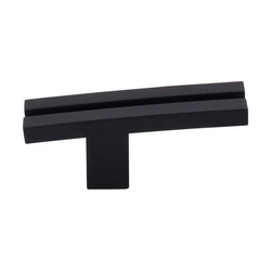 2-5/8 Inch Length Sanctuary Inset Rail Cabinet Knob, Flat Black