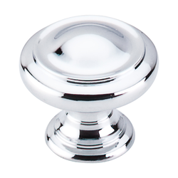 1-1/8 Inch Length Nouveau III Dome Cabinet Knob, Polished Chrome