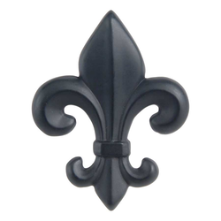 Fleur D'Lis 2-1/4 Inch Diameter Black Cabinet Knob