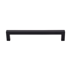 6-5/16 Inch Center to Center Nouveau III Bar Pull Square Bar Cabinet Pull, Flat Black
