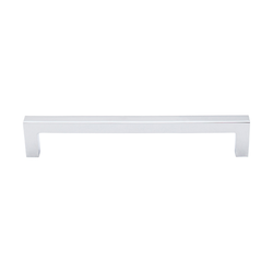 6-5/16 Inch Center to Center Nouveau III Bar Pull Square Bar Cabinet Pull, Polished Chrome