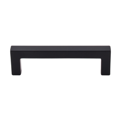 3-3/4 Inch Center to Center Nouveau III Bar Pull Square Bar Cabinet Pull, Flat Black