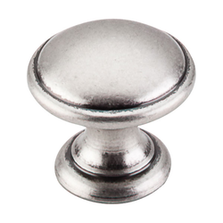 1-1/4 Inch Length Dakota Rounded Cabinet Knob, Pewter Antique