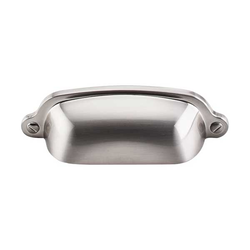 2-9/16 Inch Center to Center Asbury Cup Pull, Brushed Satin Nickel
