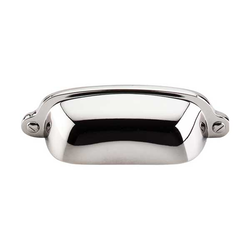 2-9/16 Inch Center to Center Asbury Cup Pull, Polished Nickel