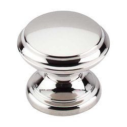 1-3/8 Inch Length Asbury Flat Top Cabinet Knob, Polished Nickel