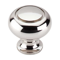 1-1/4 Inch Length Asbury Ring Cabinet Knob, Polished Nickel