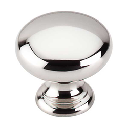 1-1/4 Inch Length Asbury Mushroom Cabinet Knob, Polished Nickel