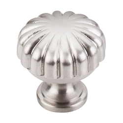 1-1/4 Inch Length Asbury Melon Cabinet Knob, Brushed Satin Nickel