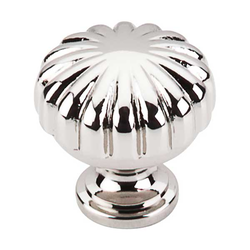 1-1/4 Inch Length Asbury Melon Cabinet Knob, Polished Nickel