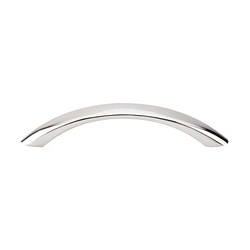 3-3/4 Inch Center to Center Asbury Bow Cabinet Pull, Polished Nickel