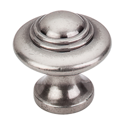1-1/4 Inch Length Britannia Ascot Cabinet Knob, Pewter Antique