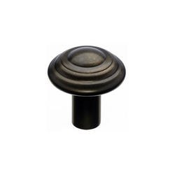 1-1/4 Inch Length Aspen Button Cabinet Knob, Medium Bronze