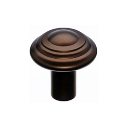 1-1/4 Inch Length Aspen Button Cabinet Knob, Mahogany Bronze