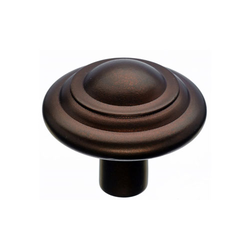1-3/4 Inch Length Aspen Button Cabinet Knob, Mahogany Bronze