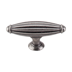 2-5/8 Inch Length Tuscany T-Handle Cabinet Knob, Pewter Antique
