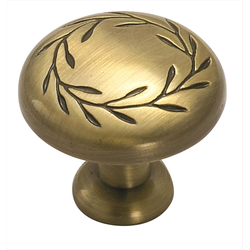 Nature's Splendor 1-1/4 Inch Diameter Elegant Brass Cabinet Knob