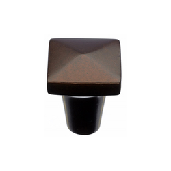 7/8 Inch Length Aspen Square Cabinet Knob, Mahogany Bronze
