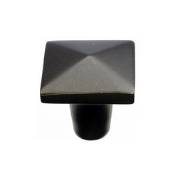 1-1/4 Inch Length Aspen Square Cabinet Knob, Medium Bronze