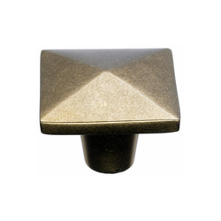 1-1/2 Inch Length Aspen Square Cabinet Knob, Light Bronze