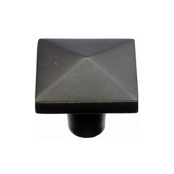 1-1/2 Inch Length Aspen Square Cabinet Knob, Medium Bronze