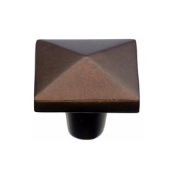 1-1/2 Inch Length Aspen Square Cabinet Knob, Mahogany Bronze