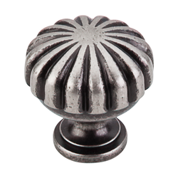 1-1/4 Inch Length Somerset II Melon Cabinet Knob, Pewter Antique