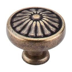 10% OFF 1-1/4 Inch Length Normandy Flower Cabinet Knob, German Bronze