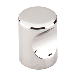3/4 Inch Length Nouveau II Indent Cabinet Knob, Polished Nickel