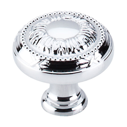 1-1/8 Inch Length Edwardian Ribbon Cabinet Knob, Polished Chrome