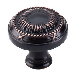 1-1/8 Inch Length Edwardian Ribbon Cabinet Knob, Tuscan Bronze