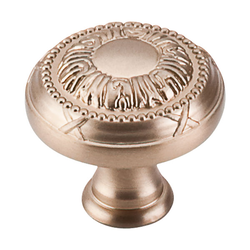 1-1/8 Inch Length Edwardian Ribbon Cabinet Knob, Brushed Bronze