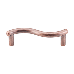 3 Inch Center to Center Nouveau Spiral Cabinet Pull, Antique Copper