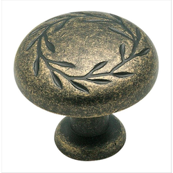 Nature's Splendor 1-1/4 Inch Diameter Weathered Brass Cabinet Knob