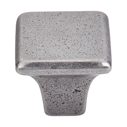 1-1/4 Inch Length Britannia Square Cabinet Knob, Cast Iron