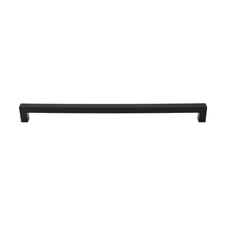 12 Inch Center to Center Nouveau III Bar Pull Square Bar Cabinet Pull, Flat Black