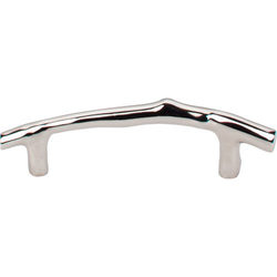 3-1/2 Inch Center to Center Aspen II Twig Cabinet Pull, Polished Nickel