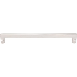 12 Inch Center to Center Aspen II Flat Sided Cabinet Pull, Polished Nickel