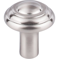 1-1/4 Inch Length Aspen II Button Cabinet Knob, Brushed Satin Nickel