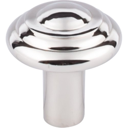 1-1/4 Inch Length Aspen II Button Cabinet Knob, Polished Nickel